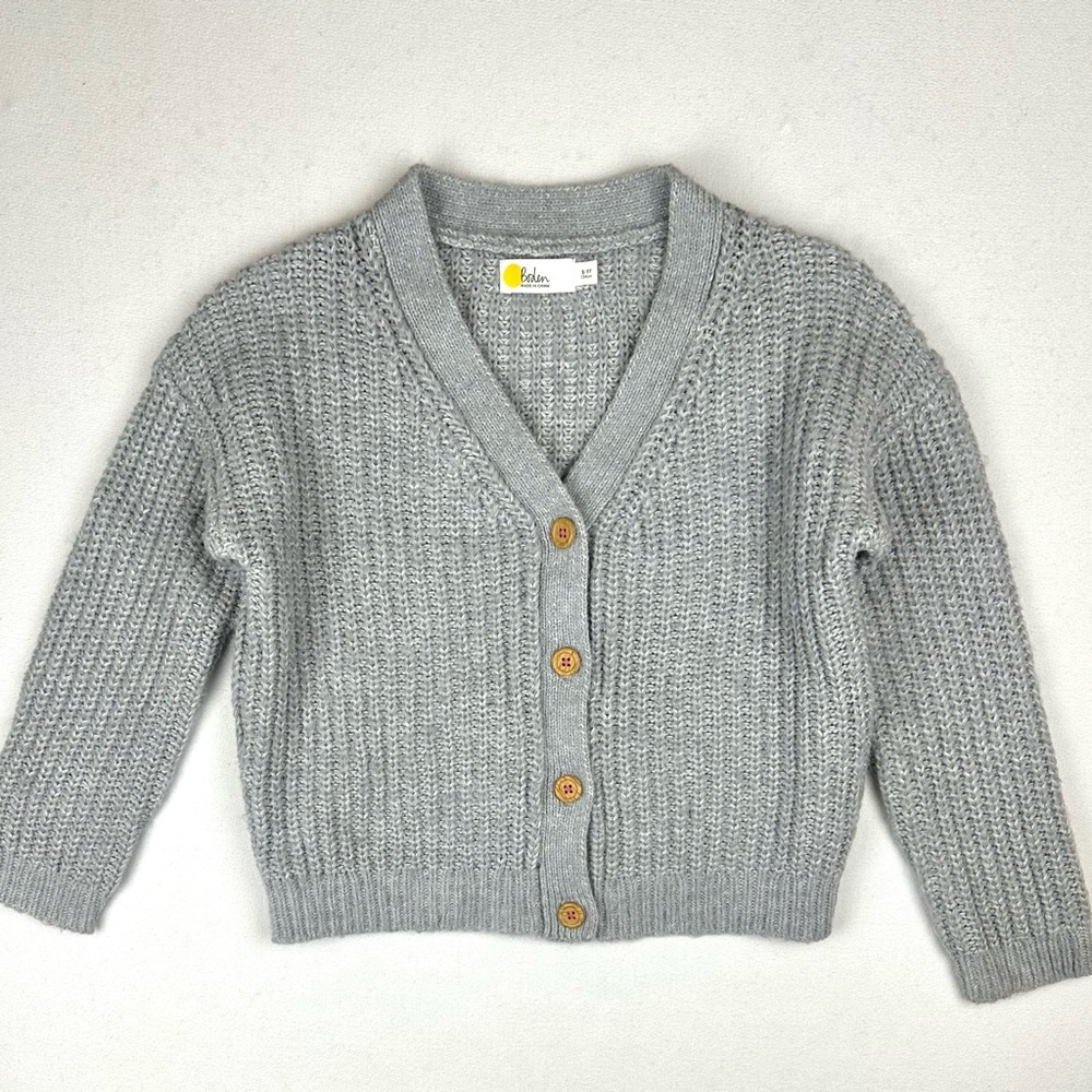 Boden V-Neck Button Down Cable Knit Sweater Cardigan Preppy